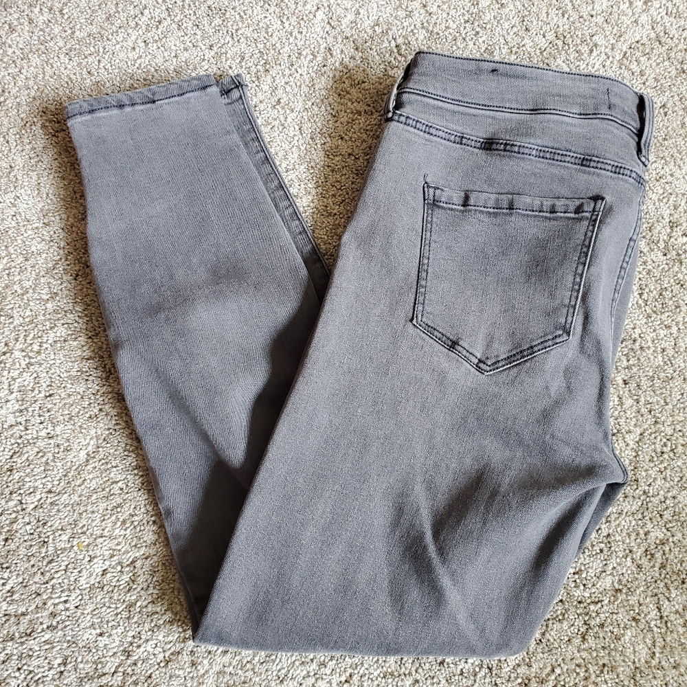 Liverpool Angle Skinny Greyish Black Jeans Stretch Womens 10
